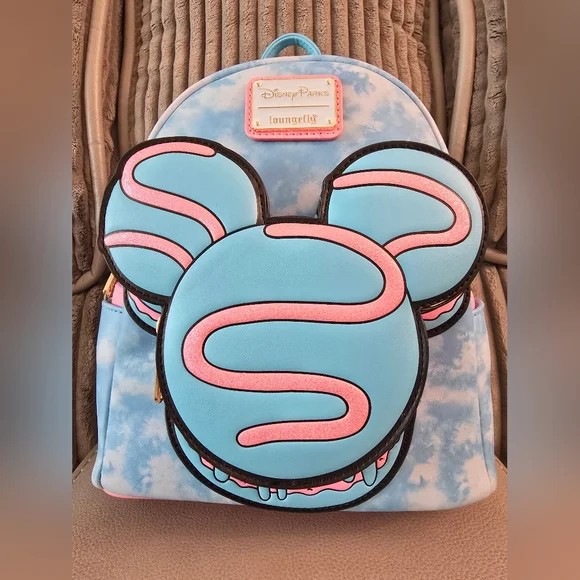 Disney Parks Eats Collection Mickey Macaron Loungefly Mini Backpack - Picture 9 of 13